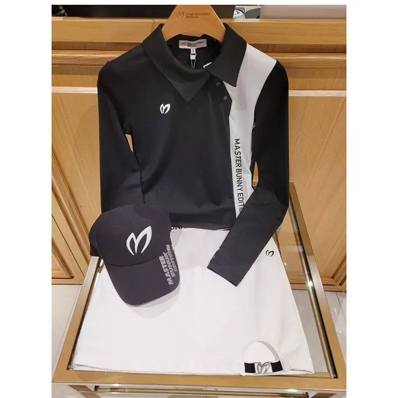 Badminton Korea - เสื้อกอล์ฟแขนยาวผู้หญิงของแท้จากเกาหลี ชุดกอล์ฟผู้หญิง ฤดูใบไม้ผลิ-ฤดูใบไม้ร่วง 2026 เสื้อกอล์ฟใหม่ แห้งเร็ว