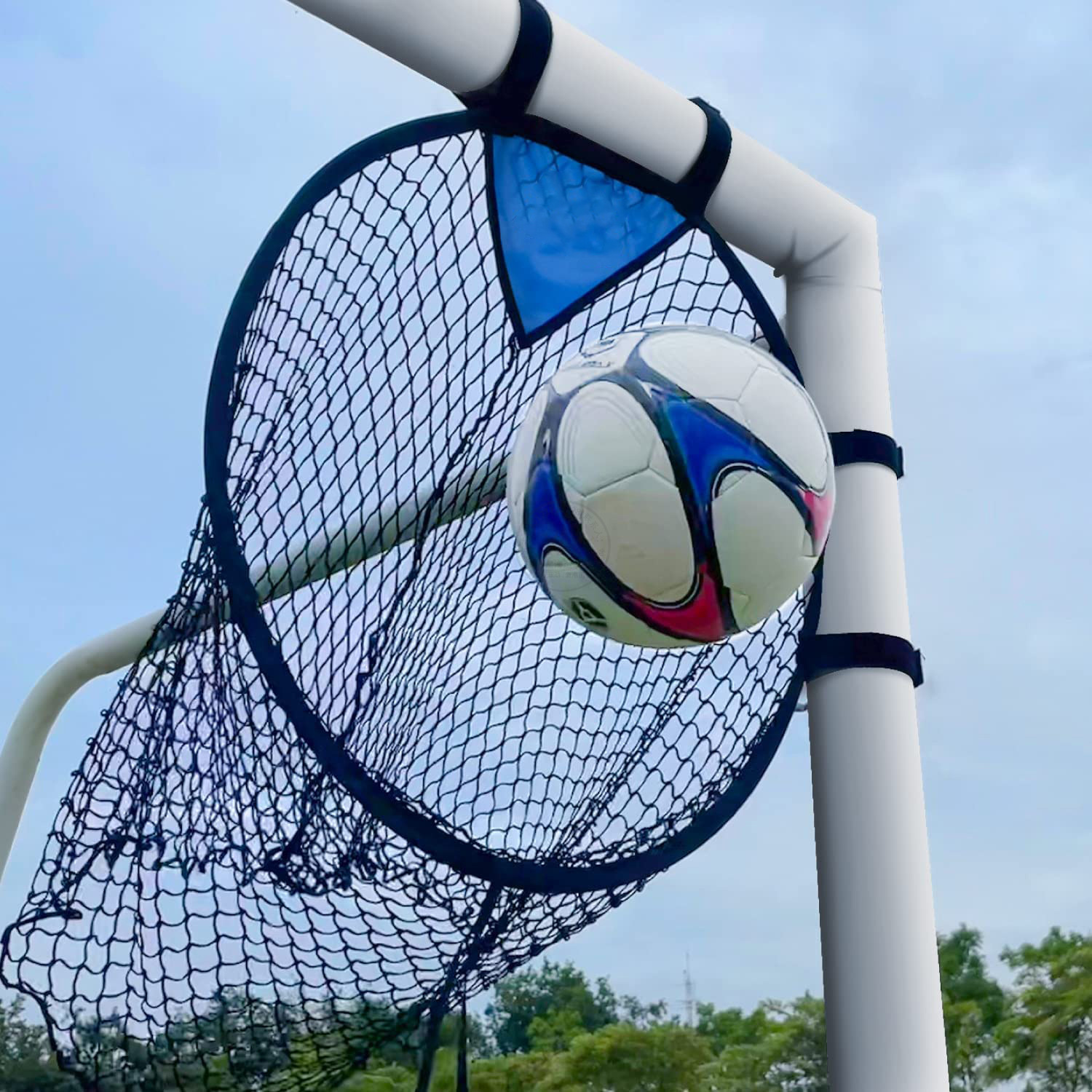 Training Net Mini - ตาข่ายประตูฟุตบอลพกพาแบบพับได้ขนาดเล็ก & วงเป้าหมาย ช่วยเพิ่มอัตราการยิงเข้า อุปกรณ์สำหรับผู้รักษาประตู