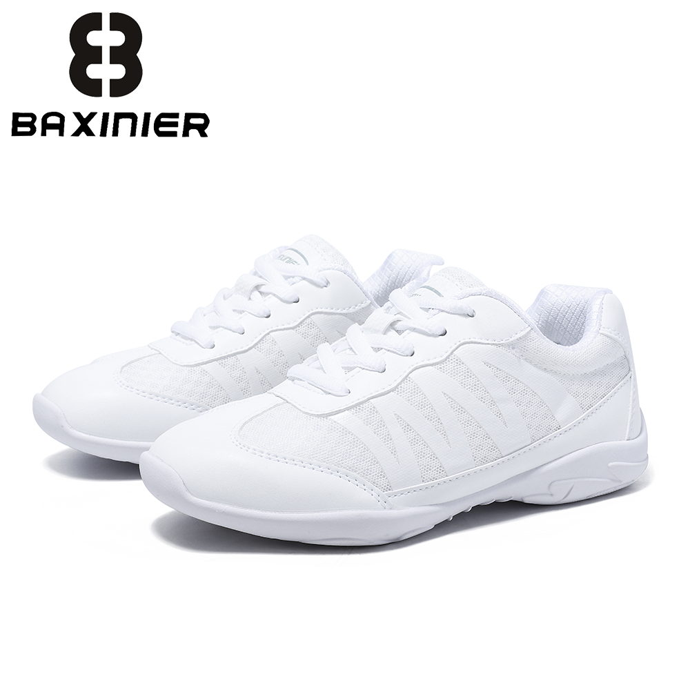 Badminton Grip - BAXINIER รองเท้ากีฬาสำหรับเด็กผู้หญิงสีขาว น้ำหนักเบา สำหรับเต้นรำ เทนนิส ฝึกซ้อม
