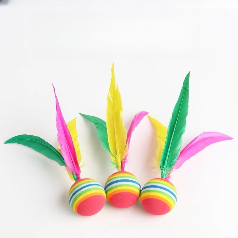 Badminton Kids - ชุดลูกแบดมินตันแจ๊สมินตันสำหรับเล่นกลางแจ้ง ลูกขนไก่ยางสำหรับเด็ก ลูกขนไก่ขนนก สำหรับเล่นชายหาด เด็กๆ เล่นเกม