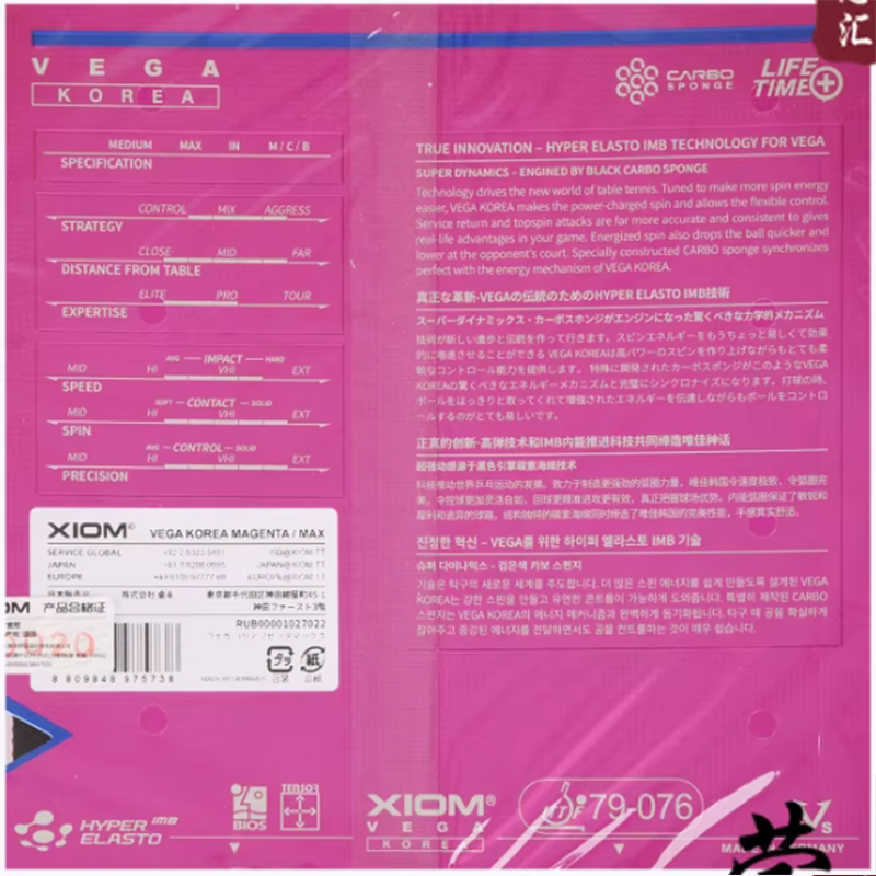 ยางปิงปอง XIOM VEGA KOREA 79-0 - Badminton Korea บทวิจารณ์และราคา